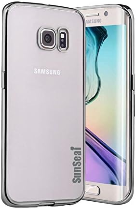 Galaxy S7 Edge Case, Sunseai Ultra Thin Clear Crystal Plating Electroplating TPU Soft Mobile Phone Case For Samsung Galaxy S7 Edge (Black)