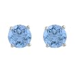 Sterling Silver Genuine Blue Topaz 6mm Round Stud Earring