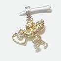 14K Two-Tone Gold Diamond Angel Pendant