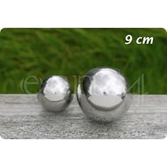 Deko Kugel aus Edelstahl f�r den Garten oder Teich 9,0 cm