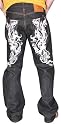 ED HARDY by Christian Audigier Mens Raw Denim Tattoo Painted Dragon Jeans 32" Inseam