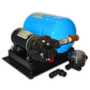 FloJet 02840100A Marine High Volume Water System with Accumulator (4.5+ GPM, 40-PSI, 12-Volt, 11-Amp) by