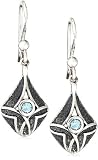 Sterling Silver Bell-Shaped Celtic Blue Topaz Earrings