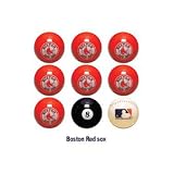 Boston Red Sox MLB Licensed Billiards Ball Set of 9 (7 Team, 1 Cue,1 Eight Ball)