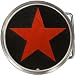 Real Wood Red Star Belt Buckle