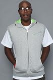 Sneaktip The Sleeveless Hoody in Heather Gray hood ,Sweatshirts for Men