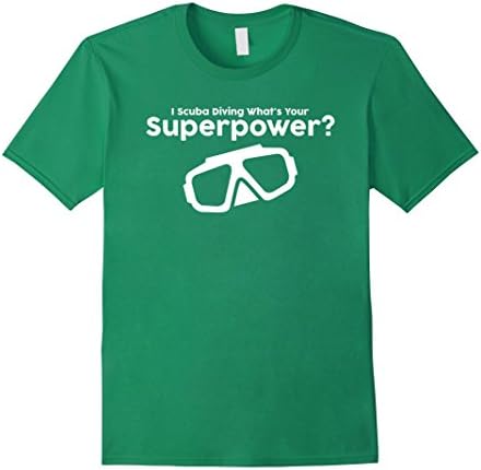 Men's I Scuba Diving What's Your Superpower T Shirt Medium Kelly Green