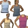 Danskin Women's Grid Lock Stitch Racer Back Tank Top