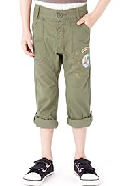 Pure Cotton Adjustable Waist Badged Trousers