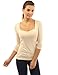 Patty Women's Square Neck Long Sleeve Stretch Pullover Blouse
