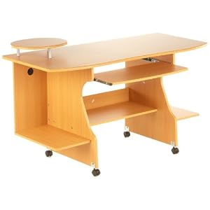 HJH Office/Buerostuhl24 673796 Computertisch EASY MOVE Buche mit Tastaturauszug / Druckerpodest HJH Office/Buerostuhl24 673796 Computertisch EASY MOVE Buche mit Tastaturauszug / Druckerpodest