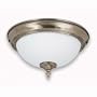 Globe 6255101 Enersaver Energy Star Qualified Two-Light Flush Mount, Pewter with White Ribbed Glass Shade