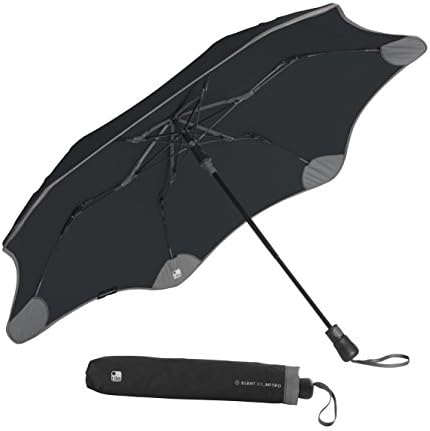 BLUNT XS_Metro + Tile Traceable Umbrella. Durable, Compact, Lightweight &amp; Auto-Open. The Perfect Fathers Day Gift. Never Loose an Umbrella Again! (Black/Charcoal Accent)