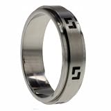 316L Stainless Steel Ring - Spinner - Width: 6mm (Size 9)stone - Width: 7mm (Sizes 8-12)