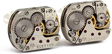 Steampunk Watch Movement Cufflinks Silver Plated Brass and Base Metal
