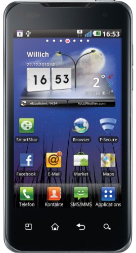 LG P990 OPTIMUS Speed Dual Core Smartphone (10,16cm (4 Zoll) Touchscreen, Android 2.2, 8 MP Full HD Video, Nvidia Tegra 2, HDMI, GPS) schwarz lg 22 zoll