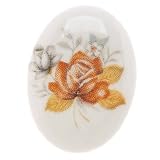 Vintage German Glass Cameo Beads Amber Rose 18mm X 13mm (4)