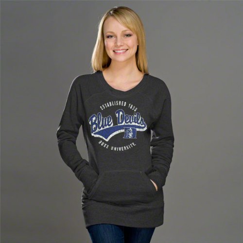 Duke Blue Devils Heather Black Women's Swept Up Scoop Neck Sweatshirt