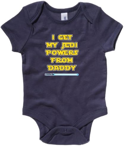Badass Babies Unisex Baby Jedi Powers Babygrow 6-12 Months Navy