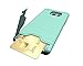 Samsung Galaxy Note 7 Case, Bastex Hybrid Slim Fit Black Rubber Silicone Cover Hard Plastic Teal Brushed Metal Design Kickstand Case with Hidden Credit Card Slot for Samsung Galaxy Note 7