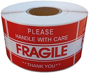 2"x3" FRAGILE PLEASE HANDLE WITH CARE Shipping Mailing Labels Stickers - 1000 stickers per roll