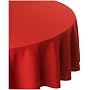 Rose Tree Royal Linen 70-inch Round Tablecloth, Red