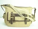Giani Bernini Canvas Handbag Purse Tote ~ Lt Brown In Color