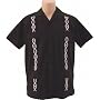 Men's Guayabera Shirt - Cool Mexican, Cuban Wedding and Cigar Clothing, Black-White