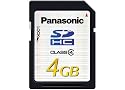 Panasonic SD High Capacity 4 GB Card, compatible with all SDHC products, Class 4 guaranteed 4MB/s continuos transfer rate, up to 10MB/s