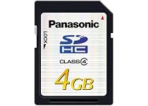 Panasonic SD High Capacity 4 GB Card, compatible with all SDHC products, Class 4 guaranteed 4MB/s continuos transfer rate, up to 10MB/s