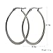 AmDxd Jewelry Titanium Stainless Steel Women's Fashion Hoop Earring Smooth Ligth Gray Width 29.8MM
