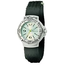 Kahuna K1C-1001B Boys Watch with Silver Dial and Black Velcro strap 100M Water Resistant