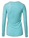 MBJ Womens Lightweight Soft Round Neck Burnout Long Sleeve Shirt - Made in USA
