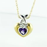 0.45 Carat 14KYG Amethyst February Birthstone Heart Pendant