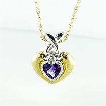 0.45 Carat 14KYG Amethyst February Birthstone Heart Pendant