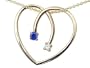 0.20 cttw Sapphire Heart Shaped Pendant in 14k White Gold LIFETIME WARRANTY