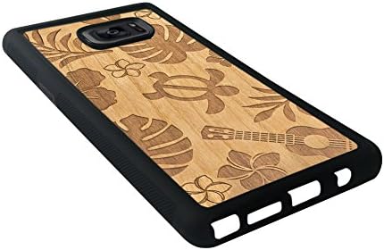TPU and PC Custom Carved on Natural Cherry Wood Samsung Galaxy Note 7 Case Black for Samsung Galaxy Note 7