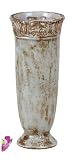 Large Washed Blue Ceramic Floral Vase