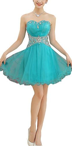 KKYRESS Women's Elegant Sequined Strapless Evening Gown Prom Party Short Dresses