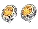 Citrine Gemstone Earrings 4.6 Carat (ctw) in Sterling Silver with 14K Gold Accents