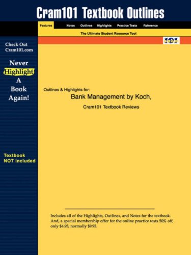 Studyguide for Bank Management by Koch & MacDonald - ISBN 9780030342974 (Cram101 Textbook Outlines) Image Studyguide for Bank Management by Koch & MacDonald - ISBN 9780030342974 (Cram101 Textbook Outlines)