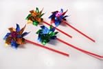 Windrad klein sortiert Stab: 28 cm bu...