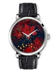 SPRAWL Aanalog Fashion Series Silver Ladies Watches of Genuine Black Leather Strap,Unique Wrist Watch for Women Girls Designed with Eve Flower