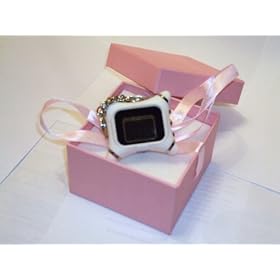 Perfect Birthday Gift! - 1.1" Digital Photo Keyring - White in Pink Gift Box