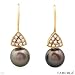 Faberge! Highly Collectible Extremely Limited Supplies! Made In Germany Luxurious Brand New Hand Made Earrings 0.42ctw Super Clean F/vvs Diamonds And 10mm Tahitian Pearl Made Of Authentic Fire Enamel And 18k Yellow Gold