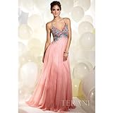 Terani Couture Junior Girls Coral Size 2-16 Chiffon Heart Prom Dress Terani Couture Junior Girls Coral Size 2-16 Chiffon Heart Prom Dress