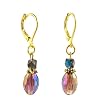 Earrings - E70 - Fire Polished Glass Rice Drop ~ Amethyst AB