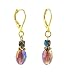 Earrings - E70 - Fire Polished Glass Rice Drop ~ Amethyst AB