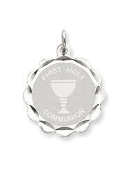 Sterling Silver First Holy Communion Disc Charm