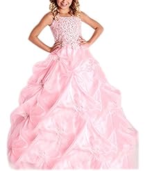 Girls Strapless Lace Organza Flower-Girl Dress/Party Dress 